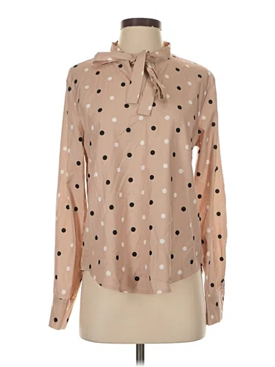 Pre-owned Shein Long Sleeve Polo Shirt In Brown