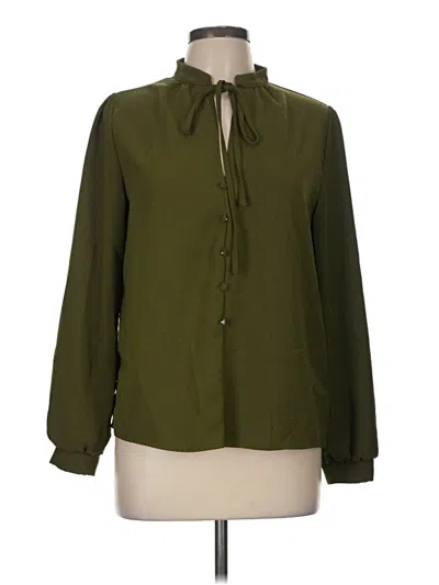 Pre-owned Shein Long Sleeve Polo Shirt In Green