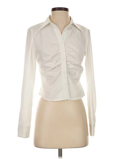 Pre-owned Shein Long Sleeve Polo Shirt In Ivory
