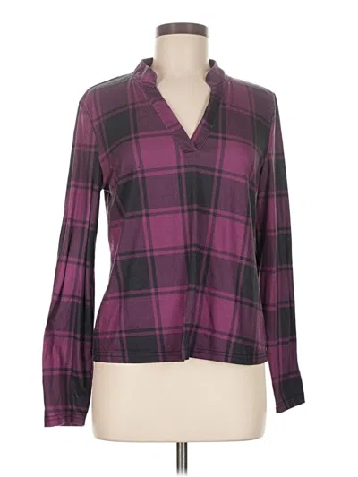 Pre-owned Shein Long Sleeve Polo Shirt In Purple