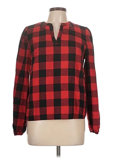 Pre-owned Shein Long Sleeve Polo Shirt In Red