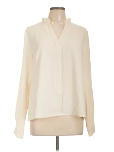 Pre-owned Shein Long Sleeve Polo Shirt In White