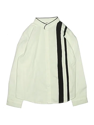 Pre-owned Shein Kids' Long Sleeve Polo Shirt In White