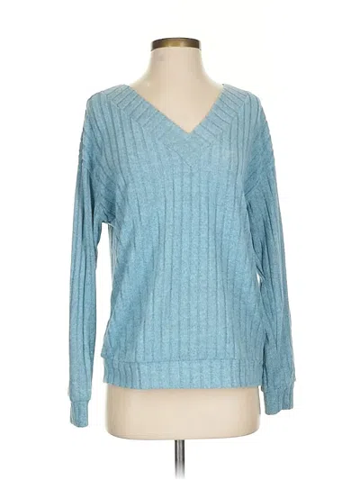 Pre-owned Shein Long Sleeve T-shirt In Blue
