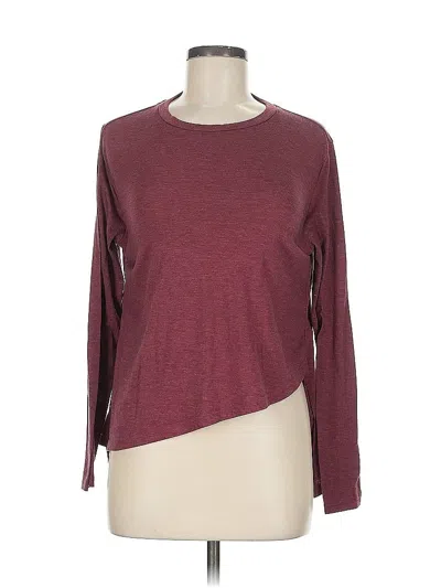 Pre-owned Shein Long Sleeve T-shirt In Burgundy