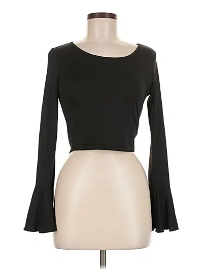 Pre-owned Shein Long Sleeve Top Black Boatneck Tops