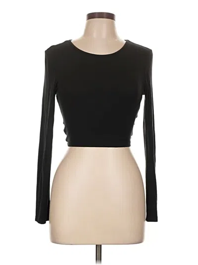 Pre-owned Shein Long Sleeve Top Black Boatneck Tops