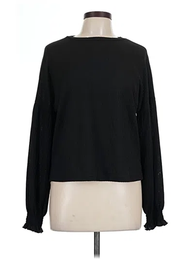 Pre-owned Shein Long Sleeve Top Black Boatneck Tops