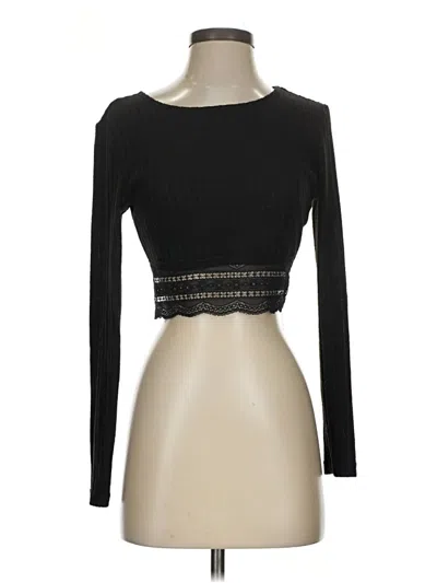Pre-owned Shein Long Sleeve Top Black Boatneck Tops