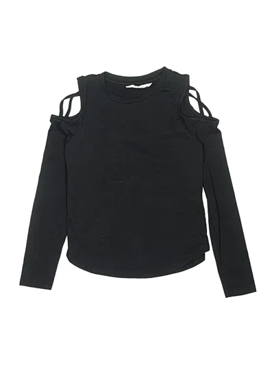 Pre-owned Shein Kids' Long Sleeve Top Black Cold Shoulder Neckline Tops