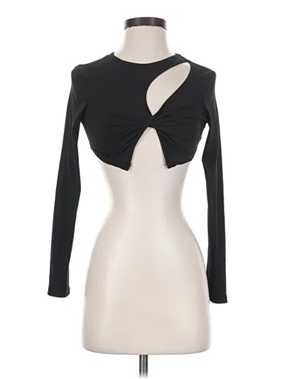 Pre-owned Shein Long Sleeve Top Black Keyhole Neckline Tops