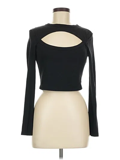 Pre-owned Shein Long Sleeve Top Black Keyhole Neckline Tops
