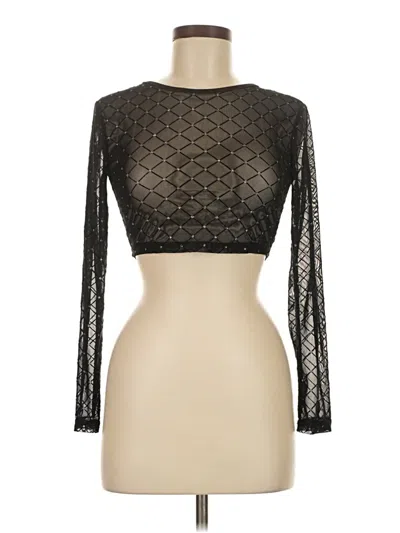 Pre-owned Shein Long Sleeve Top Black Mock Neckline Tops