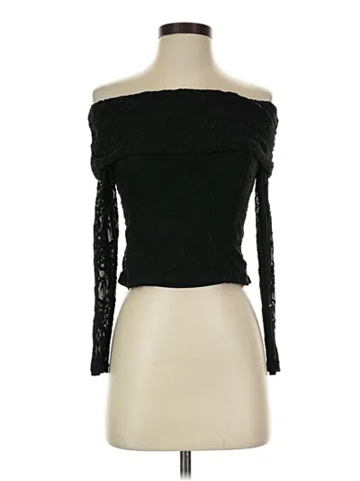 Pre-owned Shein Long Sleeve Top Black Off The Shoulder Neckline Tops