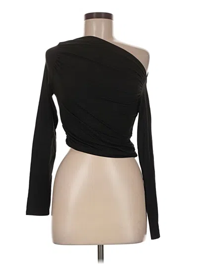 Pre-owned Shein Long Sleeve Top Black One Shoulder Neckline Tops