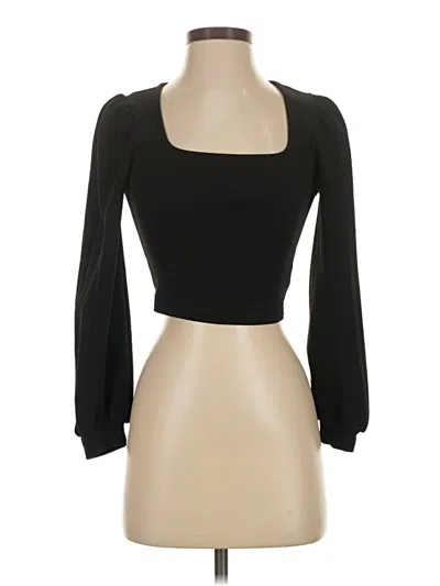 Pre-owned Shein Long Sleeve Top Black Square Neckline Tops