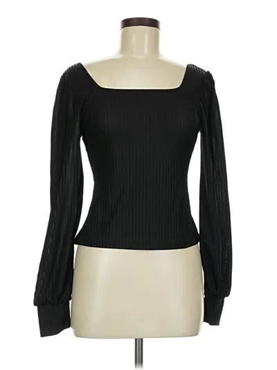 Pre-owned Shein Long Sleeve Top Black Square Neckline Tops