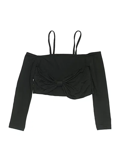 Pre-owned Shein Kids' Long Sleeve Top Black Strapless Neckline Tops