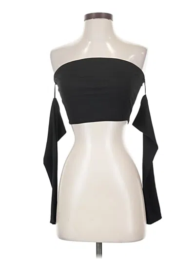 Pre-owned Shein Long Sleeve Top Black Strapless Neckline Tops