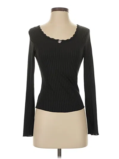 Pre-owned Shein Long Sleeve Top Black Sweetheart Neckline Tops