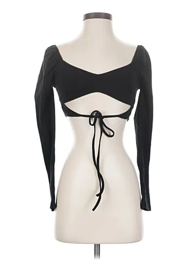 Pre-owned Shein Long Sleeve Top Black Sweetheart Neckline Tops