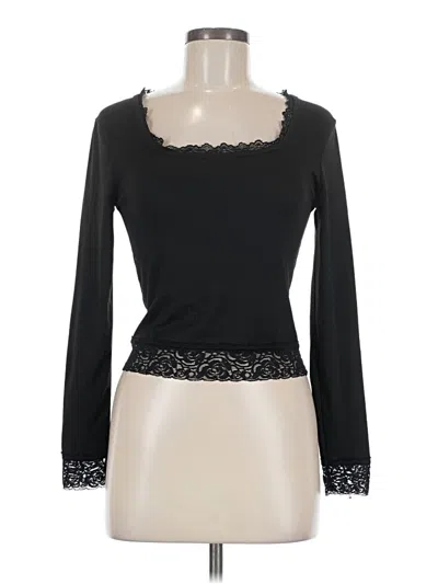 Pre-owned Shein Long Sleeve Top Black Sweetheart Neckline Tops