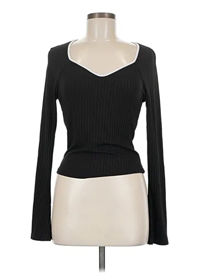 Pre-owned Shein Long Sleeve Top Black Sweetheart Neckline Tops