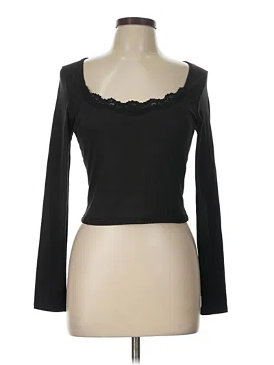 Pre-owned Shein Long Sleeve Top Black Sweetheart Neckline Tops