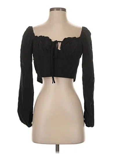 Pre-owned Shein Long Sleeve Top Black Sweetheart Neckline Tops