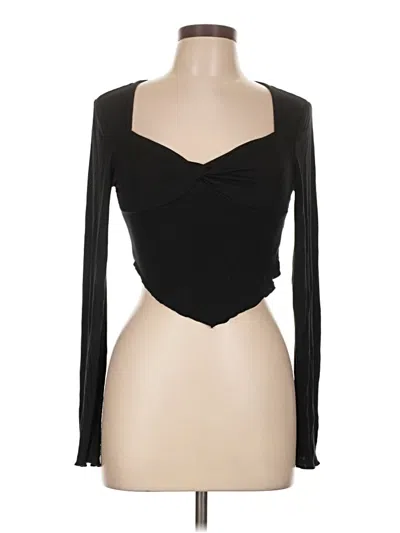 Pre-owned Shein Long Sleeve Top Black Sweetheart Neckline Tops