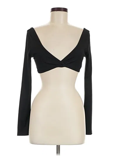 Pre-owned Shein Long Sleeve Top Black Sweetheart Neckline Tops