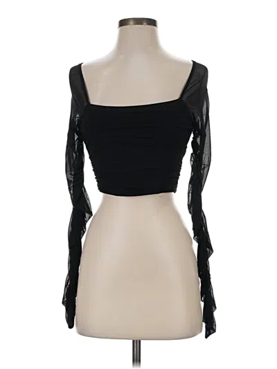 Pre-owned Shein Long Sleeve Top Black Sweetheart Neckline Tops