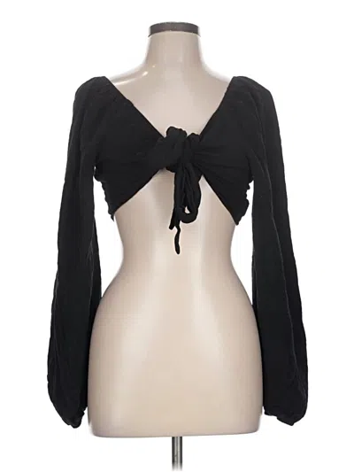 Pre-owned Shein Long Sleeve Top Black Sweetheart Neckline Tops