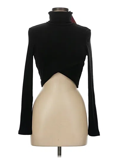Shein Long Sleeve Top Black Turtleneck Tops