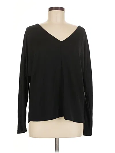 Pre-owned Shein Long Sleeve Top Black V Neck Tops