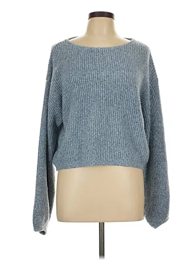 Pre-owned Shein Long Sleeve Top Blue Boatneck Tops