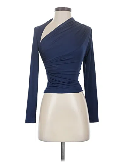 Pre-owned Shein Long Sleeve Top Blue One Shoulder Neckline Tops