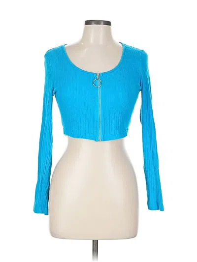Pre-owned Shein Long Sleeve Top Blue Sweetheart Neckline Tops