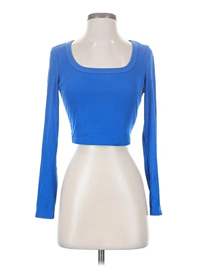 Pre-owned Shein Long Sleeve Top Blue Sweetheart Neckline Tops