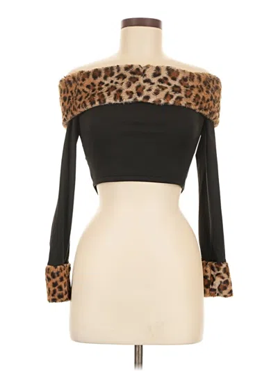 Pre-owned Shein Long Sleeve Top Brown Strapless Neckline Tops