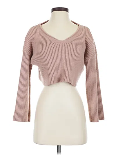 Pre-owned Shein Long Sleeve Top Brown Sweetheart Neckline Tops
