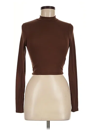 Pre-owned Shein Long Sleeve Top Brown Turtleneck Tops