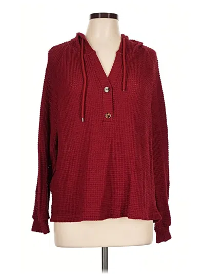 Pre-owned Shein Long Sleeve Top Burgundy Cowl Neck Tops