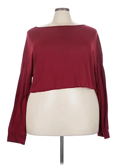 Pre-owned Shein Long Sleeve Top Burgundy One Shoulder Neckline Tops
