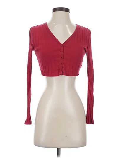 Pre-owned Shein Long Sleeve Top Burgundy Sweetheart Neckline Tops