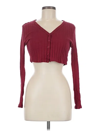 Pre-owned Shein Long Sleeve Top Burgundy Sweetheart Neckline Tops