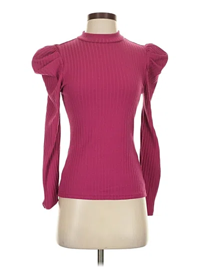 Pre-owned Shein Long Sleeve Top Burgundy Turtleneck Tops