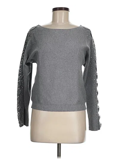 Pre-owned Shein Long Sleeve Top Gray Boatneck Tops