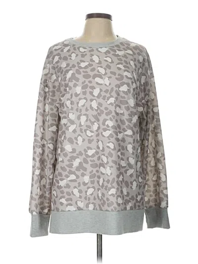Pre-owned Shein Long Sleeve Top Gray Crew Neck Tops