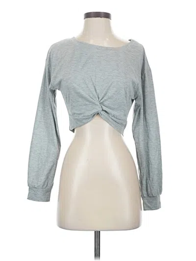 Pre-owned Shein Long Sleeve Top Gray Keyhole Neckline Tops